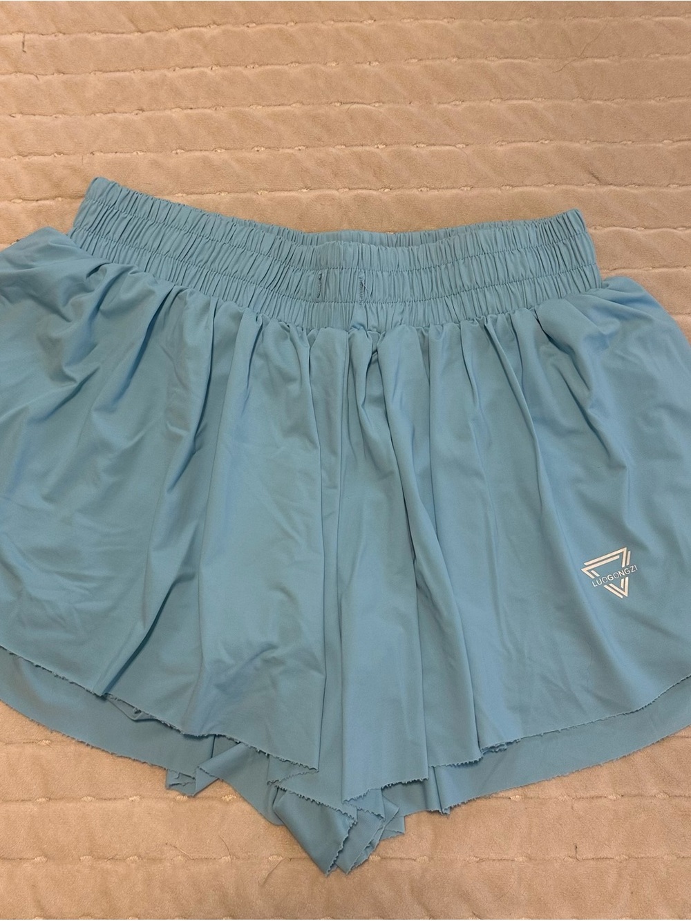 Light Blue Athletic Skorts with Built-In Liner